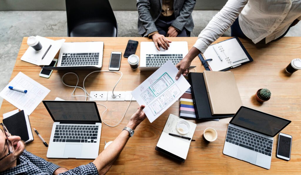 group people working website template